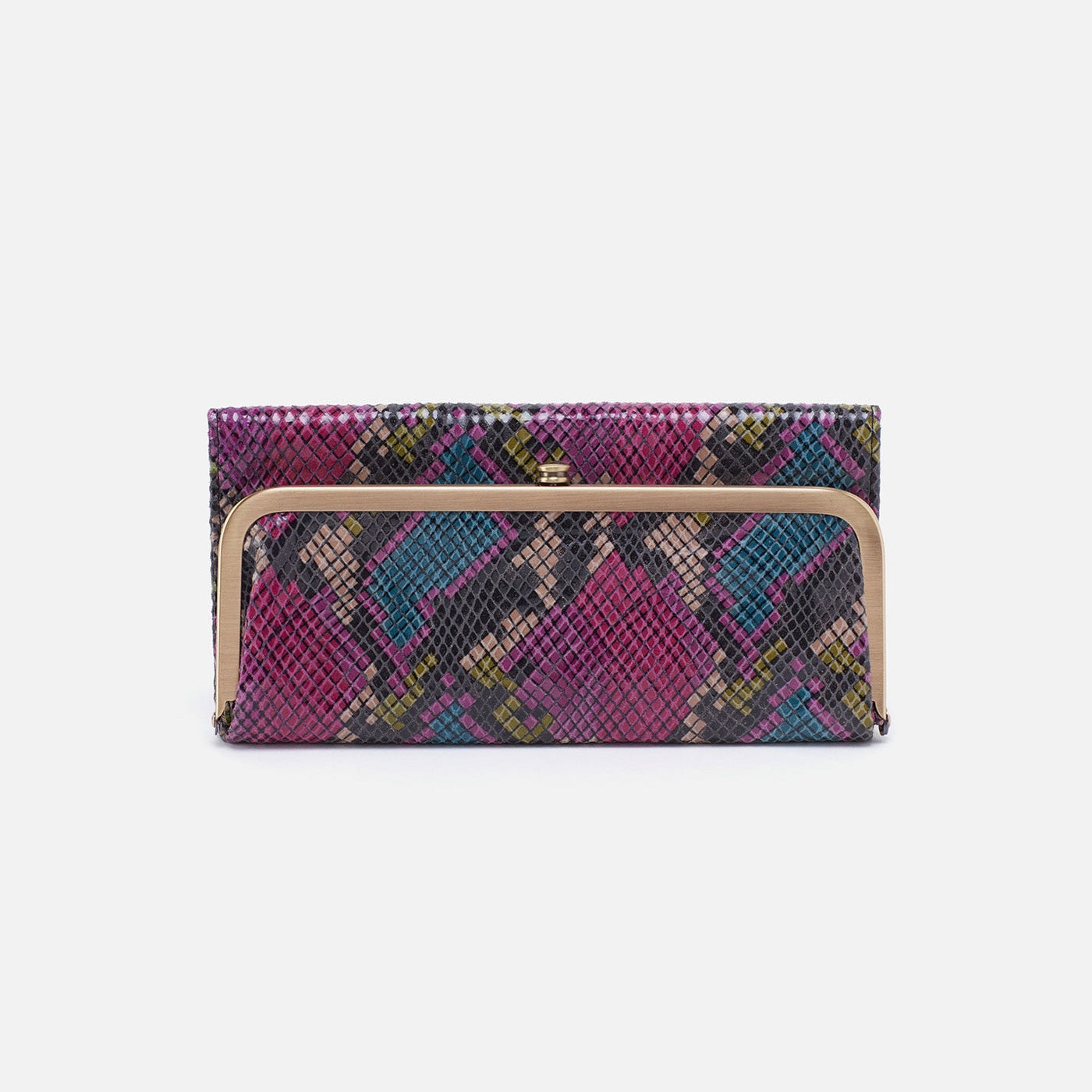Rachel Continental Wallet in Printed Leather - Mosaic Snake