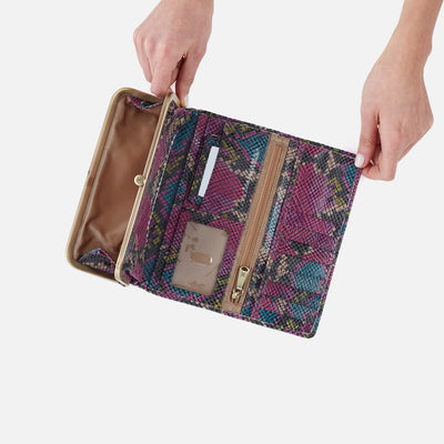 Rachel Continental Wallet In Printed Leather