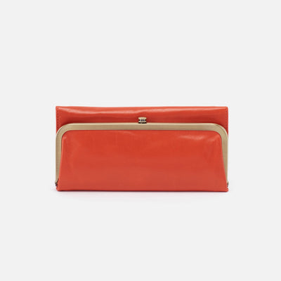 Rachel Continental Wallet in Polished Leather - Zinnia
