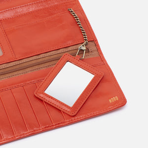 Rachel Continental Wallet in Polished Leather - Zinnia