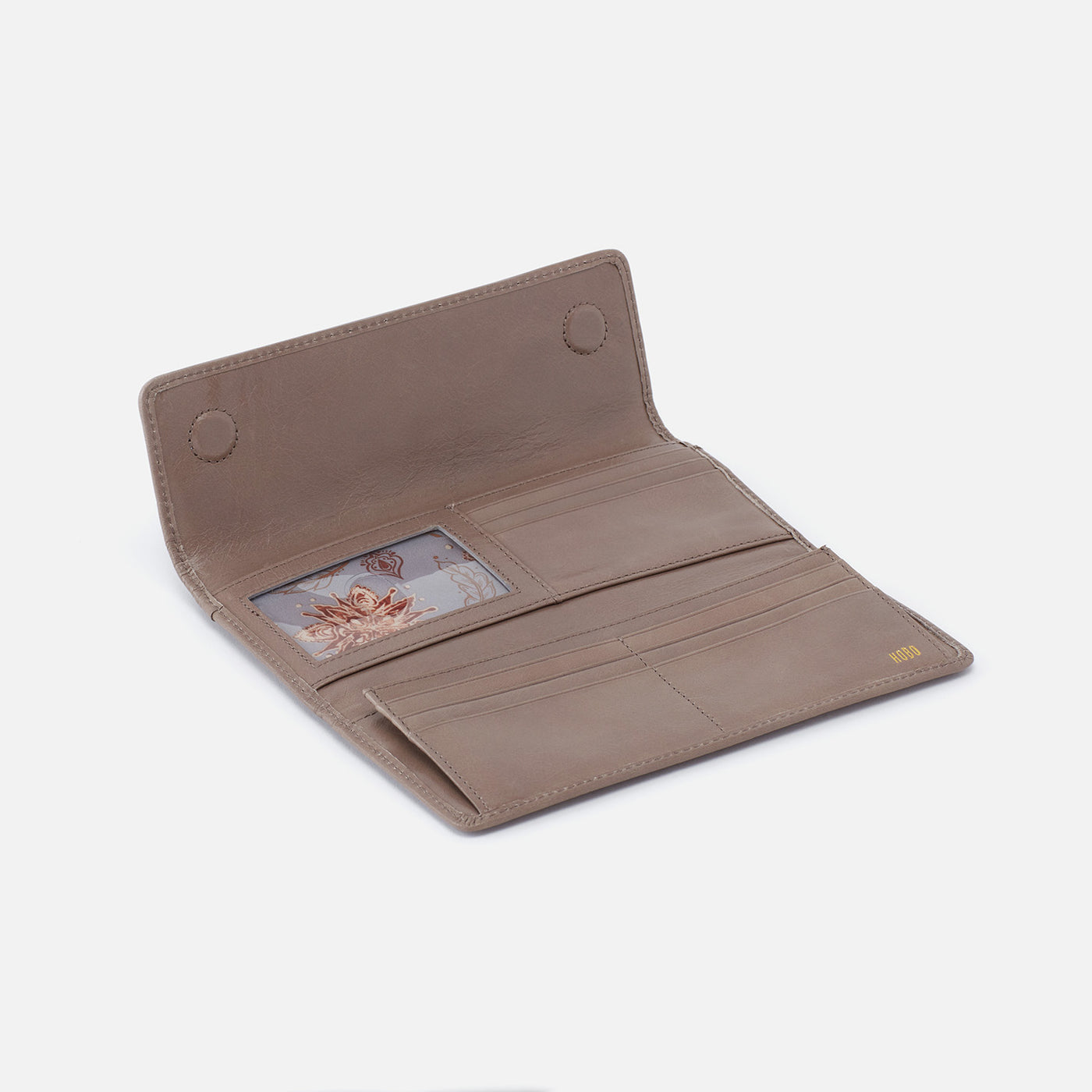 Ardor Continental Wallet in Polished Leather - Ash