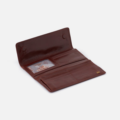 Ardor Continental Wallet in Polished Leather - Chocolate