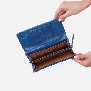 Alto Continental Wallet in Polished Leather - Atlantis Blue