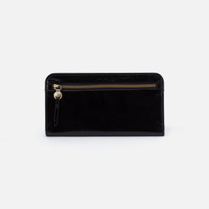 Angle Continental Wallet in Polished Leather - Black