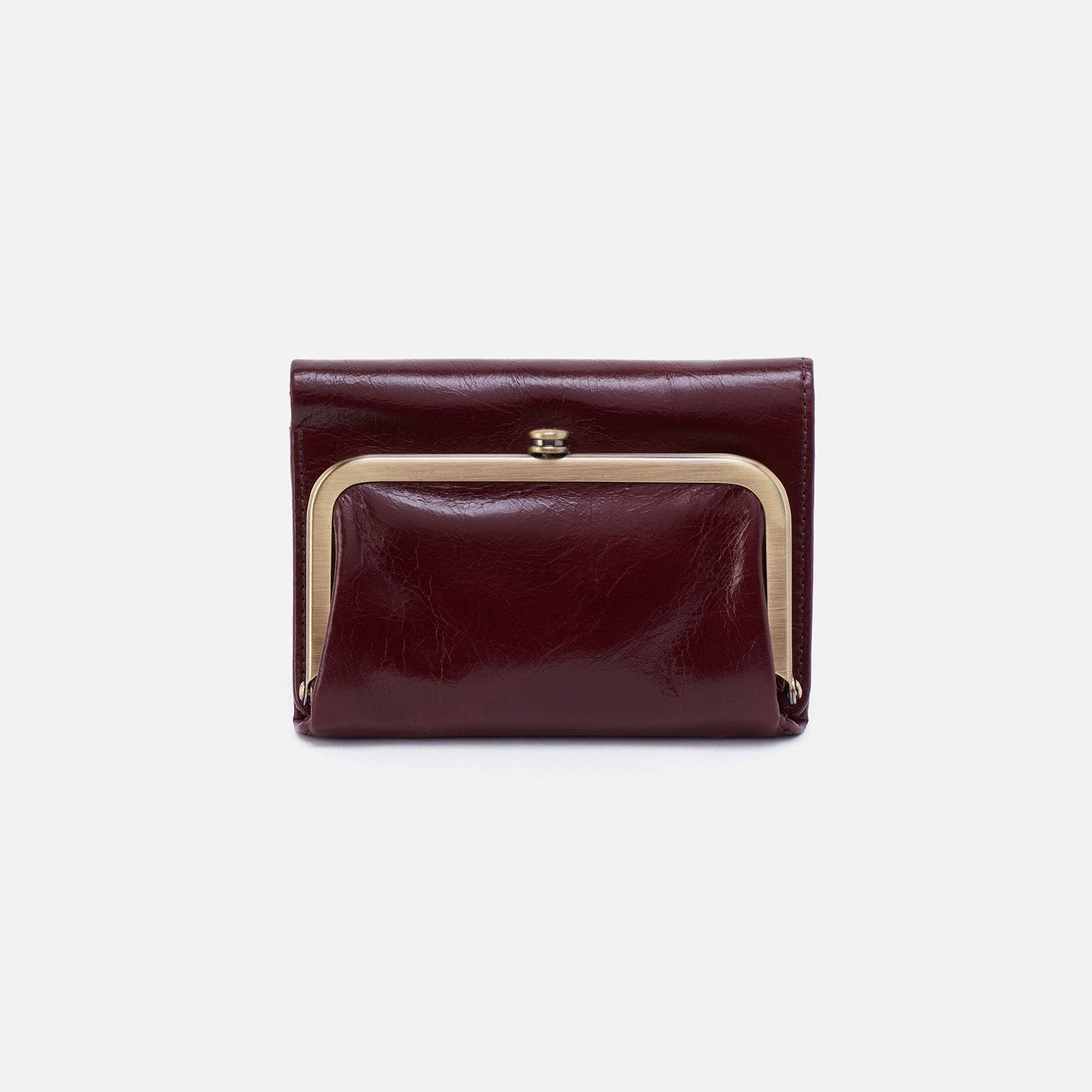 Robin Compact Wallet in Polished Leather - Merlot