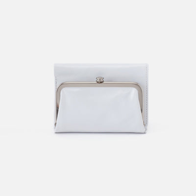 Robin Compact Wallet in Polished Leather - Optic White