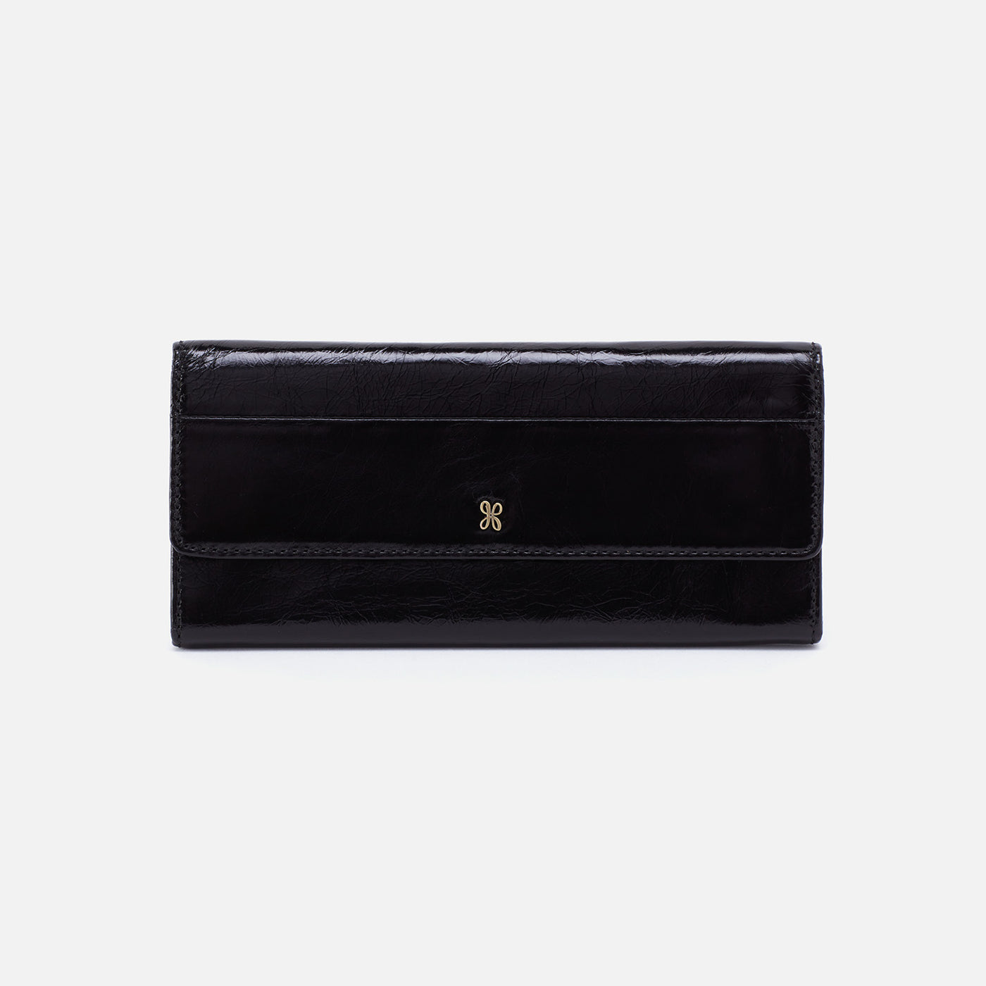 Jill Large Trifold Continental Wallet In Polished Leather