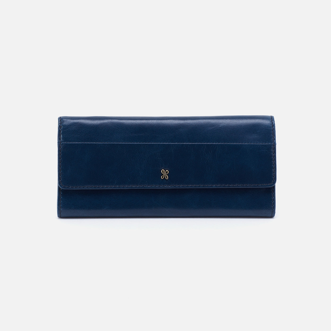 Jill Large Trifold Continental Wallet In Polished Leather