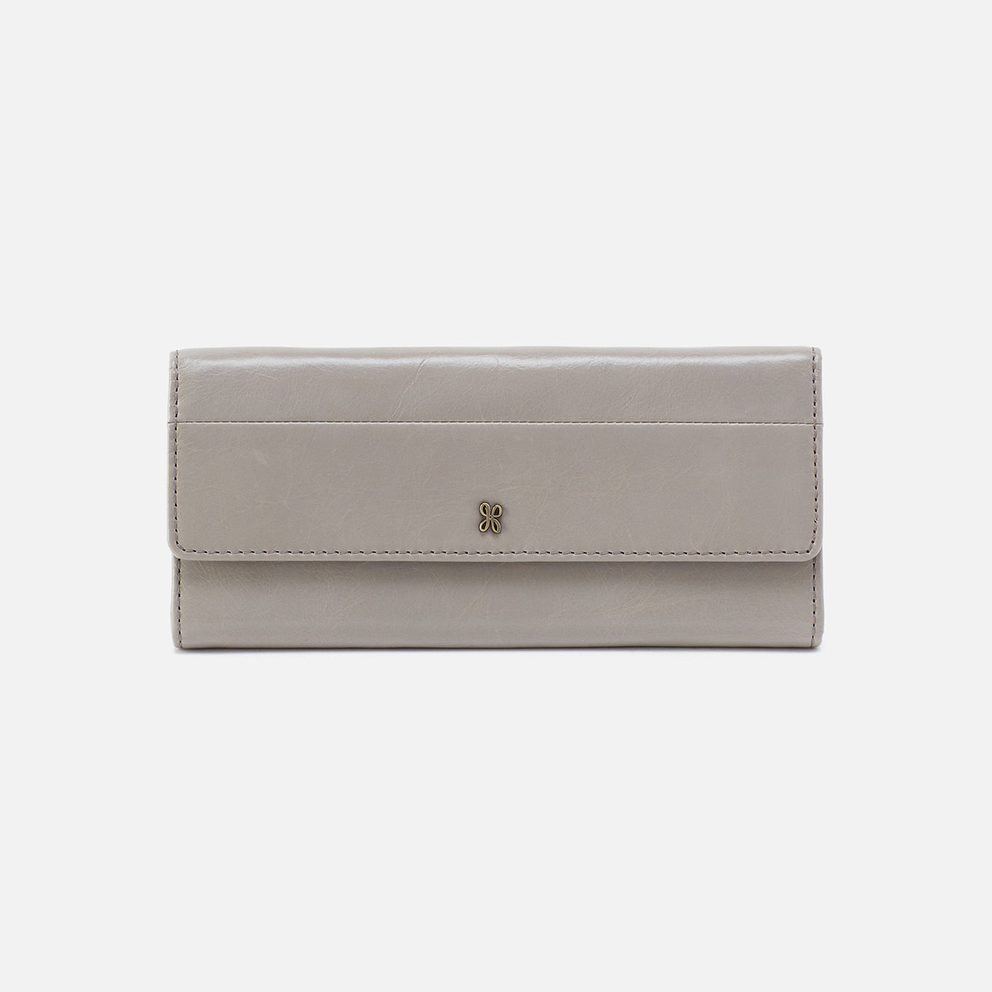 Jill Large Trifold Continental Wallet In Polished Leather