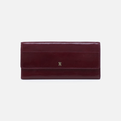 Jill Large Trifold Continental Wallet In Polished Leather