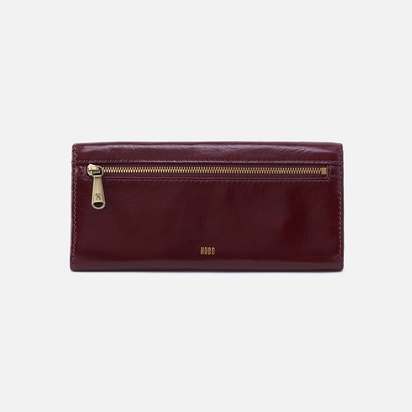 Jill Large Trifold Continental Wallet In Polished Leather