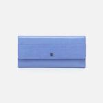 Jill Large Trifold Continental Wallet in Polished Leather - Periwinkle