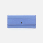 Jill Large Trifold Continental Wallet in Polished Leather - Periwinkle