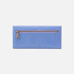 Jill Large Trifold Continental Wallet in Polished Leather - Periwinkle