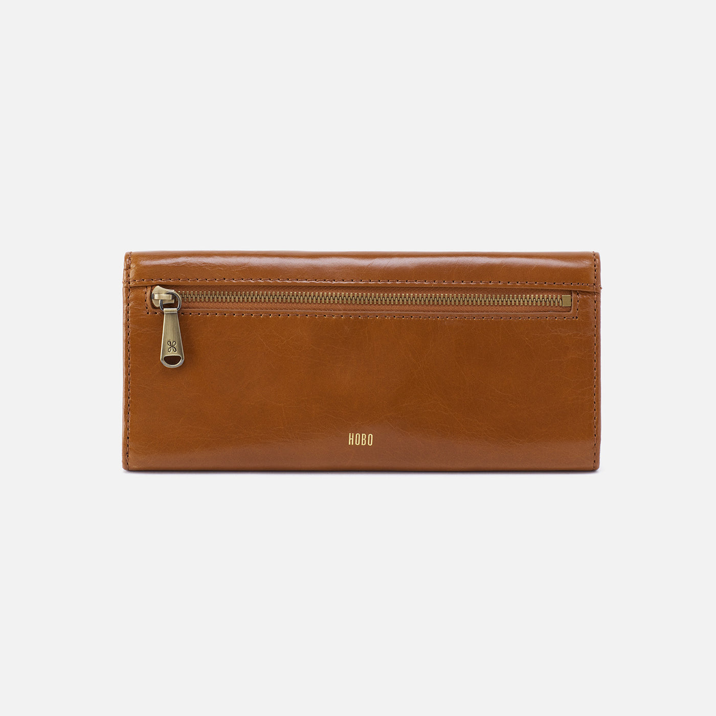 Jill Large Trifold Continental Wallet In Polished Leather