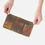 Jill Trifold Wallet in Printed Leather - Autumn Ombre