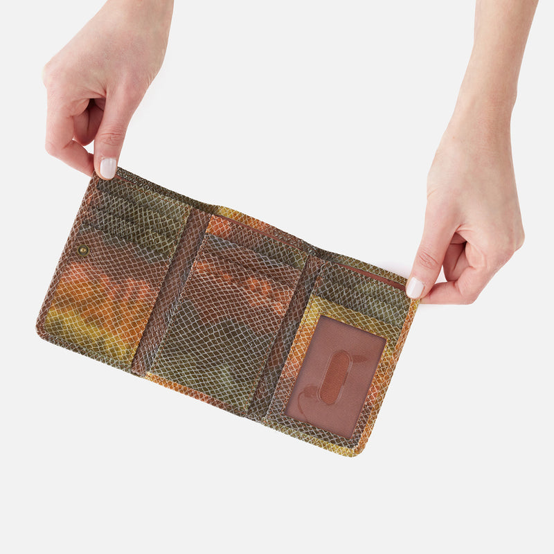 Jill Trifold Wallet in Printed Leather - Autumn Ombre