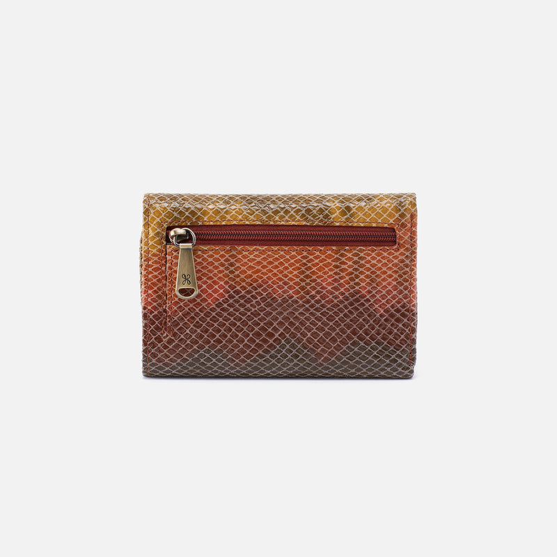 Jill Trifold Wallet in Printed Leather - Autumn Ombre