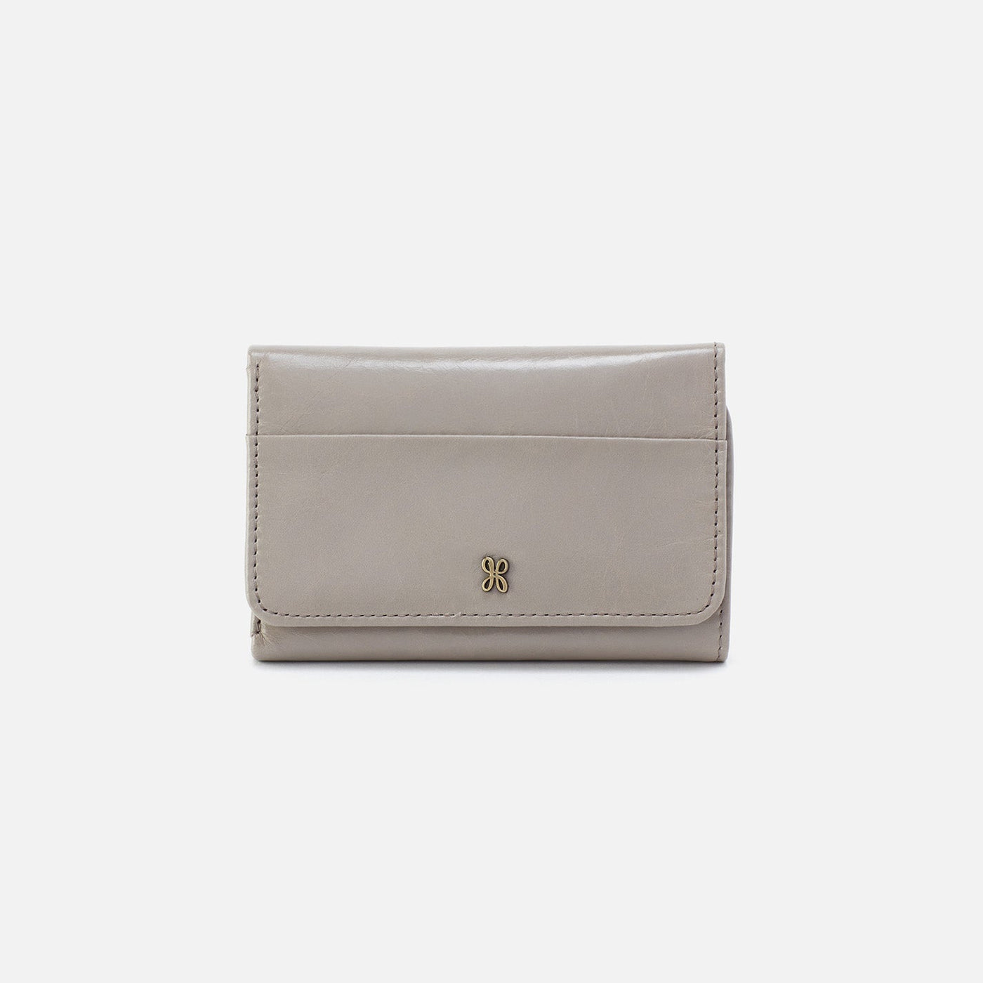 Jill Trifold Wallet in Polished Leather - Driftwood