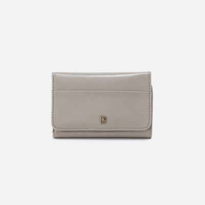 Jill Trifold Wallet in Polished Leather - Driftwood