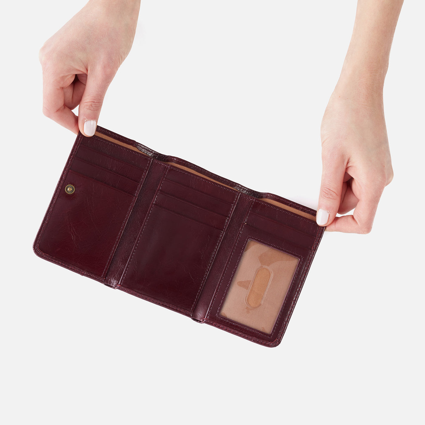 Jill Trifold Wallet In Polished Leather