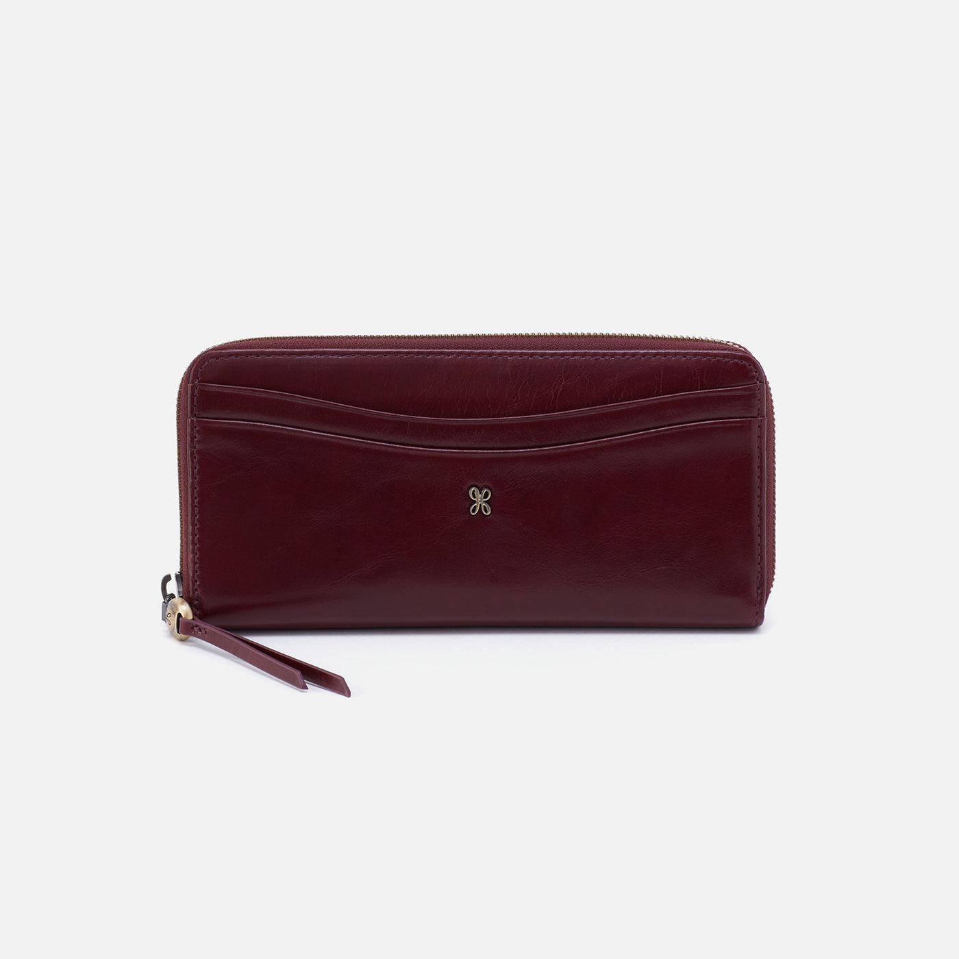 Max Large Zip Around Continental Wallet In Polished Leather