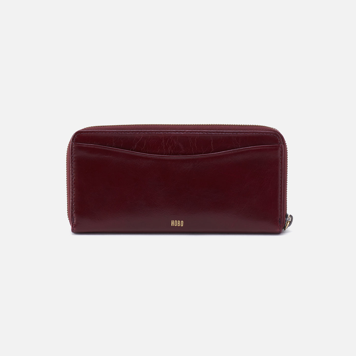 Max Large Zip Around Continental Wallet In Polished Leather