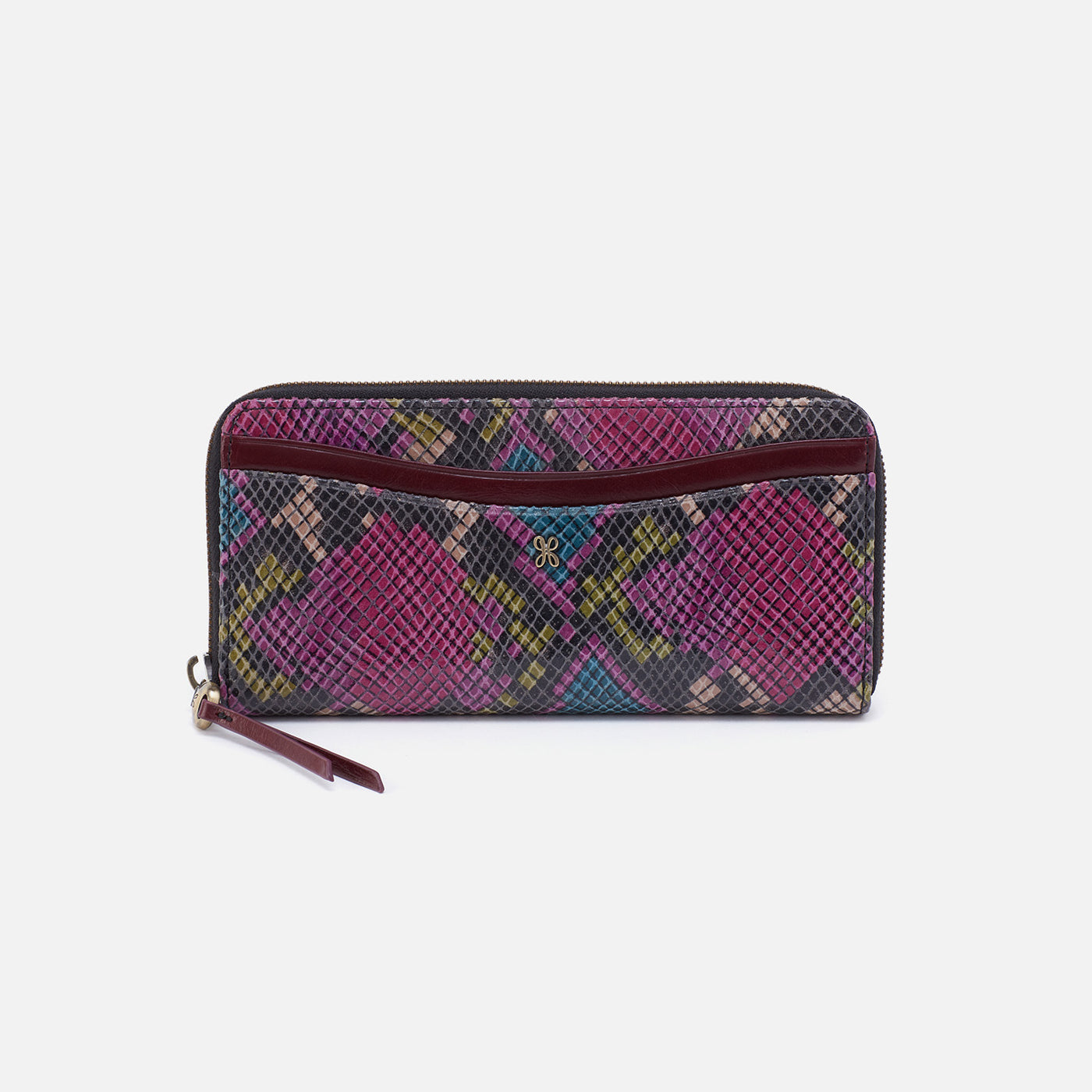 Max Large Zip Around Continental Wallet In Printed Leather