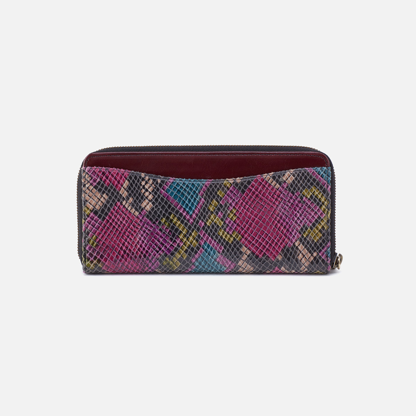 Max Large Zip Around Continental Wallet In Printed Leather