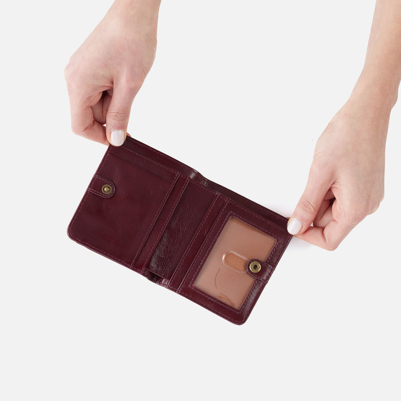 Max Mini Bifold Compact Wallet In Polished Leather