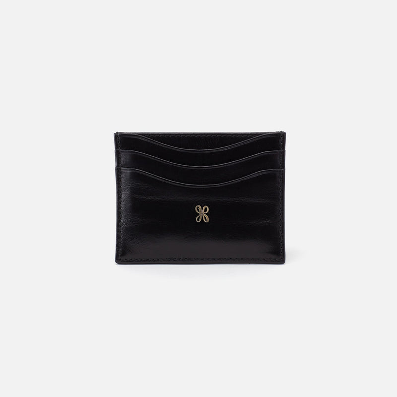 Max Card Case in Polished Leather - Black