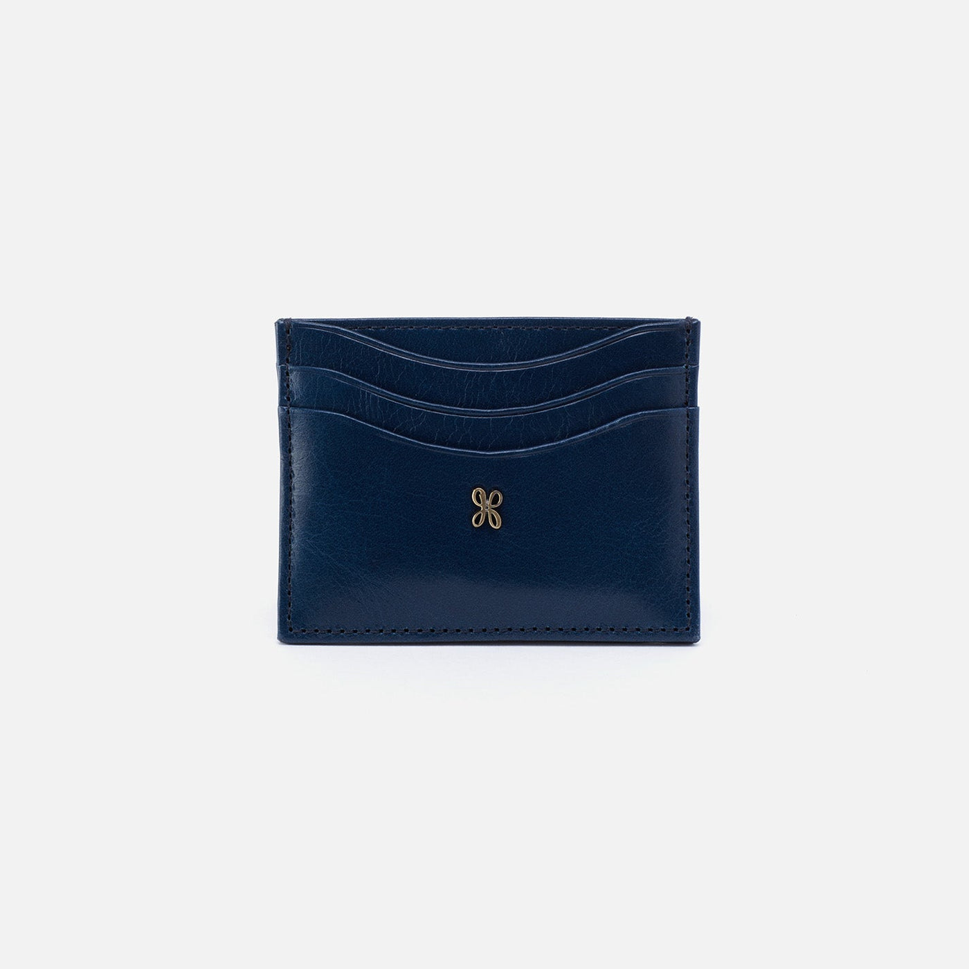 Max Card Case in Polished Leather - Denim