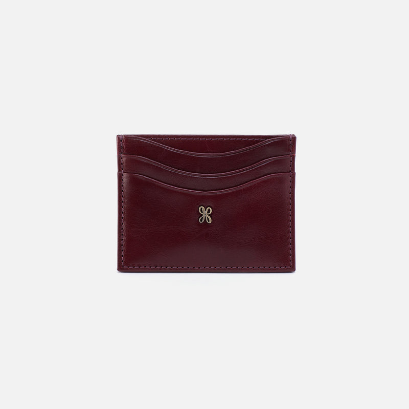 Max Card Case in Polished Leather - Merlot