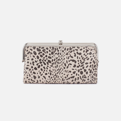 Lauren Clutch-Wallet in Printed Leather - Cheetah Print