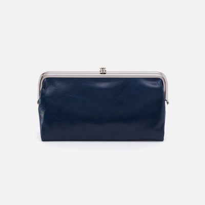 Lauren Clutch-Wallet in Polished Leather - Denim