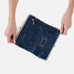 Lauren Clutch-Wallet in Polished Leather - Denim