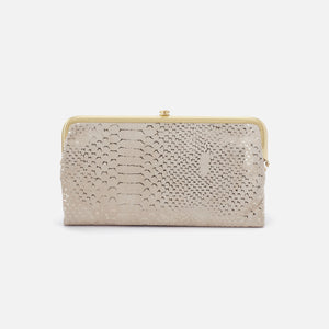 Lauren Clutch-Wallet in Printed Leather - Gold Filigree Exotic