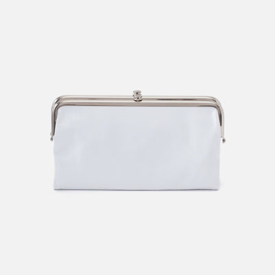 Lauren Clutch-Wallet in Polished Leather - Optic White