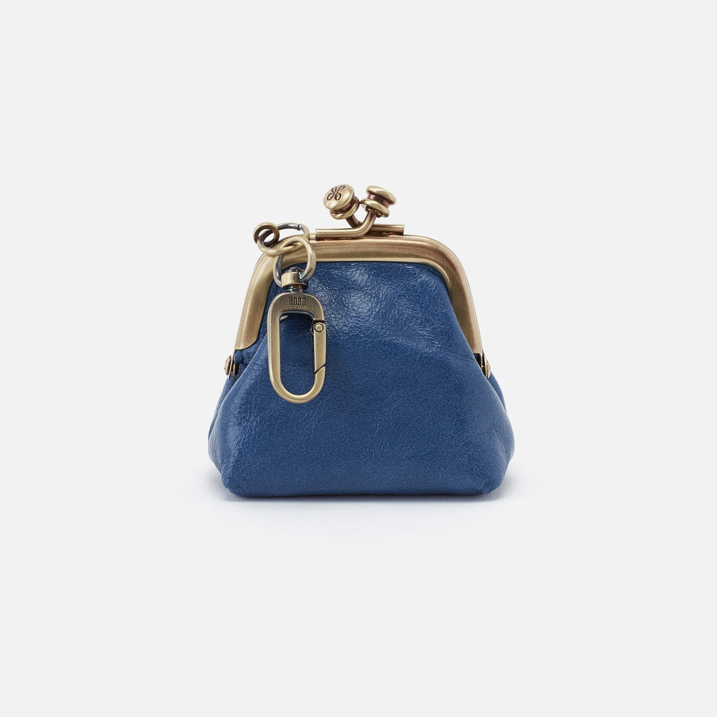 Run Frame Pouch in Polished Leather - Atlantis Blue