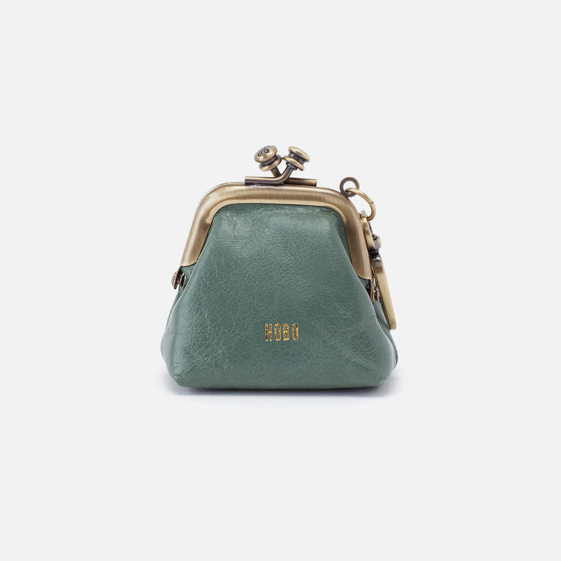 Run Frame Pouch in Polished Leather - Bottle Green