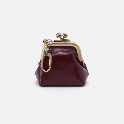 Run Frame Pouch in Polished Leather - Merlot