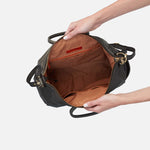 Sheila Large Satchel in Polished Leather - Black