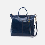 Sheila Large Satchel in Polished Leather - Denim