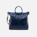 Sheila Large Satchel in Polished Leather - Denim