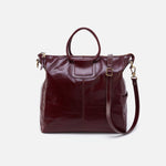 Sheila Large Satchel in Polished Leather - Merlot
