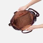 Sheila Large Satchel in Polished Leather - Merlot