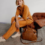 Sheila Large Satchel in Polished Leather - Truffle