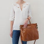 Sheila Large Satchel in Polished Leather - Truffle