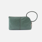 Sable Wristlet in Polished Leather - Bottle Green