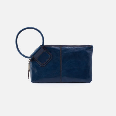 Sable Wristlet in Polished Leather - Denim